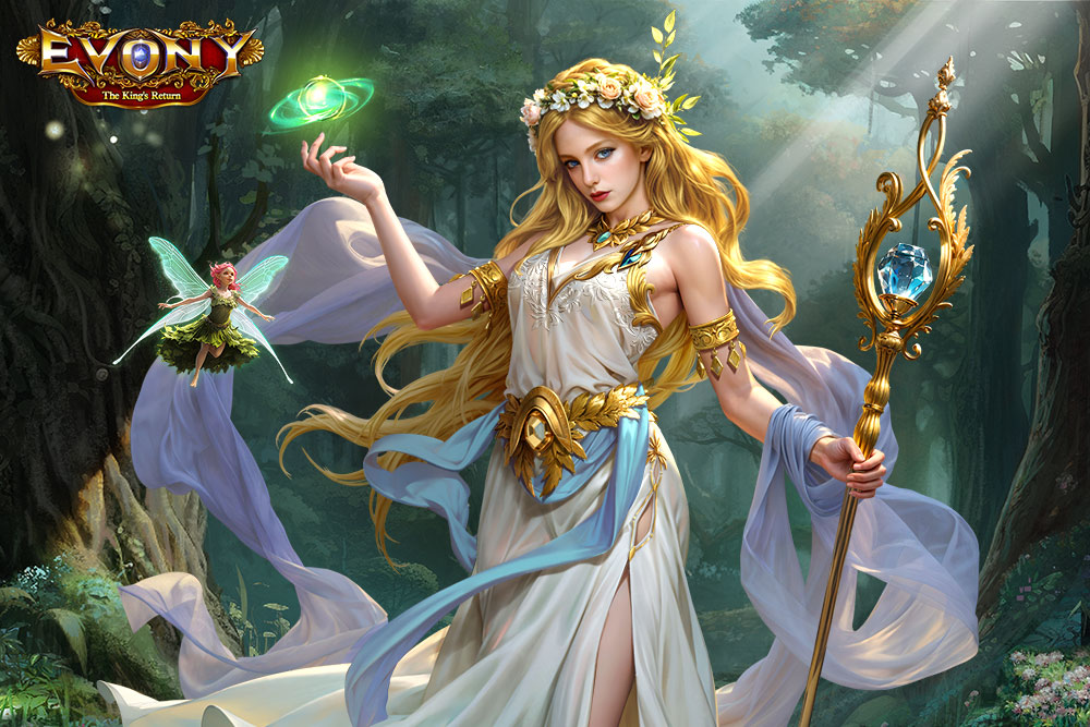 Journey of Champion Scene Elven Forest & Champion Skin Goddess of Spring and Flowers Helen