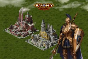 Evony Castle Revival Era - Steam and Clock Tower & Monarch Avatar Spear and Shield Paladin