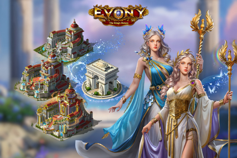 Evony 2025 Triumphal Celebration Castle, Ideal Land Ornament, Champion, Champion Skin