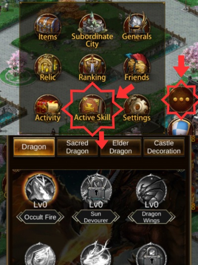 Use or Switch Dragon Talent 3 in Evony